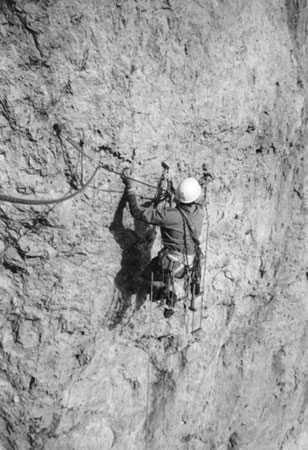 Marco Bianchi climbing on Grignetta. Photo Andrea Rosa