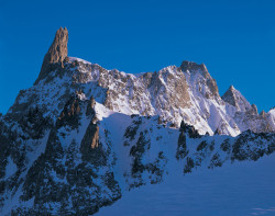 Dent du Géant and Arête de Rochefort, Mont Blanc mountain chain, France