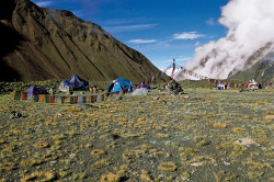 Il campo base della parete Nord dell'Annapurna I, Nepal