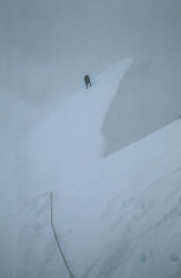 Krzysztof Wielicki climbing the Polish Pilier on Cho Oyu (8.201 m), Tibet