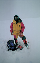 Krzysztof Wielicki on the summit of Cho Oyu (8.201 m)