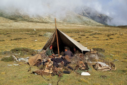 Tibetan people in the Shisha Pangma valley, Tibet