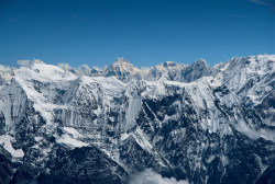 Manaslu (8.163 m) as seen from Dhaulagiri (8.167 m), Nepal