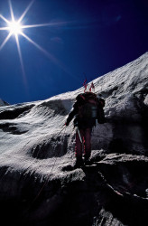 Durante la scalata del Dhaulagiri (8.167 m), Nepal