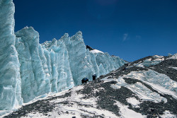 Salendo il ghiacciaio Orientale di Rongbuk, Tibet