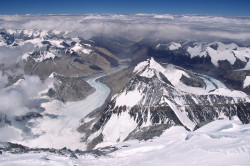 Veduta verso nord dalla vetta dell'Everest (8.848 m), Tibet