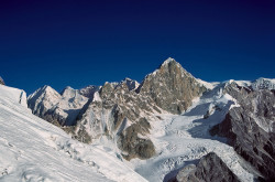 Larkya Peak (6.249 m) from Manaslu (8.163 m), Nepal