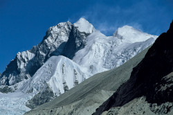 Everest (8.848 m) and Lhotse (8.516 m) from Barun Valley, Nepal