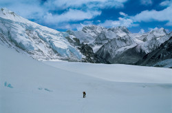 Andrea Rosa approaching Camp I of Makalu, Nepal